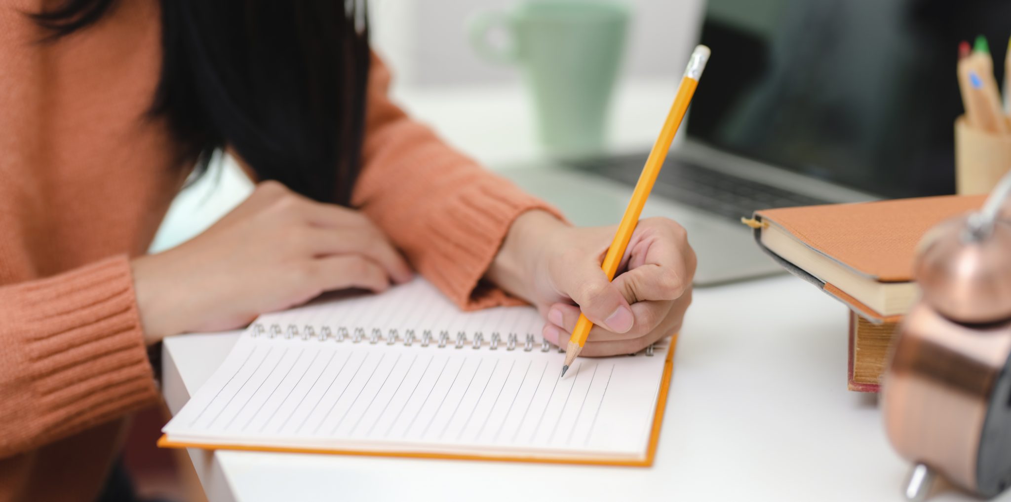 Student writing paper